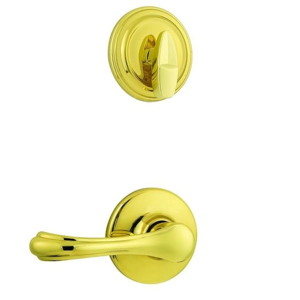 Dorian Lever Interior Single Cylinder Handleset Trim, Bright Polished Brass